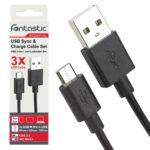 Kit de 3 câbles charge et syncro USB 2.0 Micro