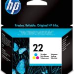 HP 22 Cartouche d'Encre Trois Couleurs Authentique (C9352AE), Cyan/Magenta/Jaune